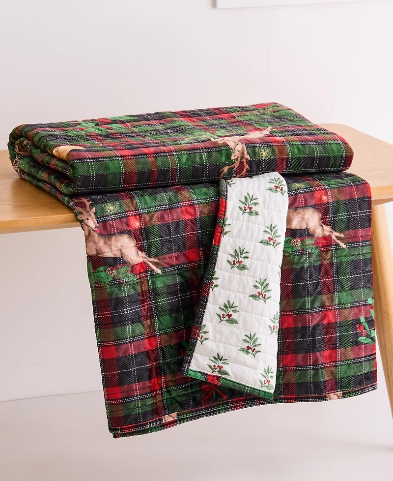 Levtex Merry Tartan Reversible Quilted Throw, 50" x 60"