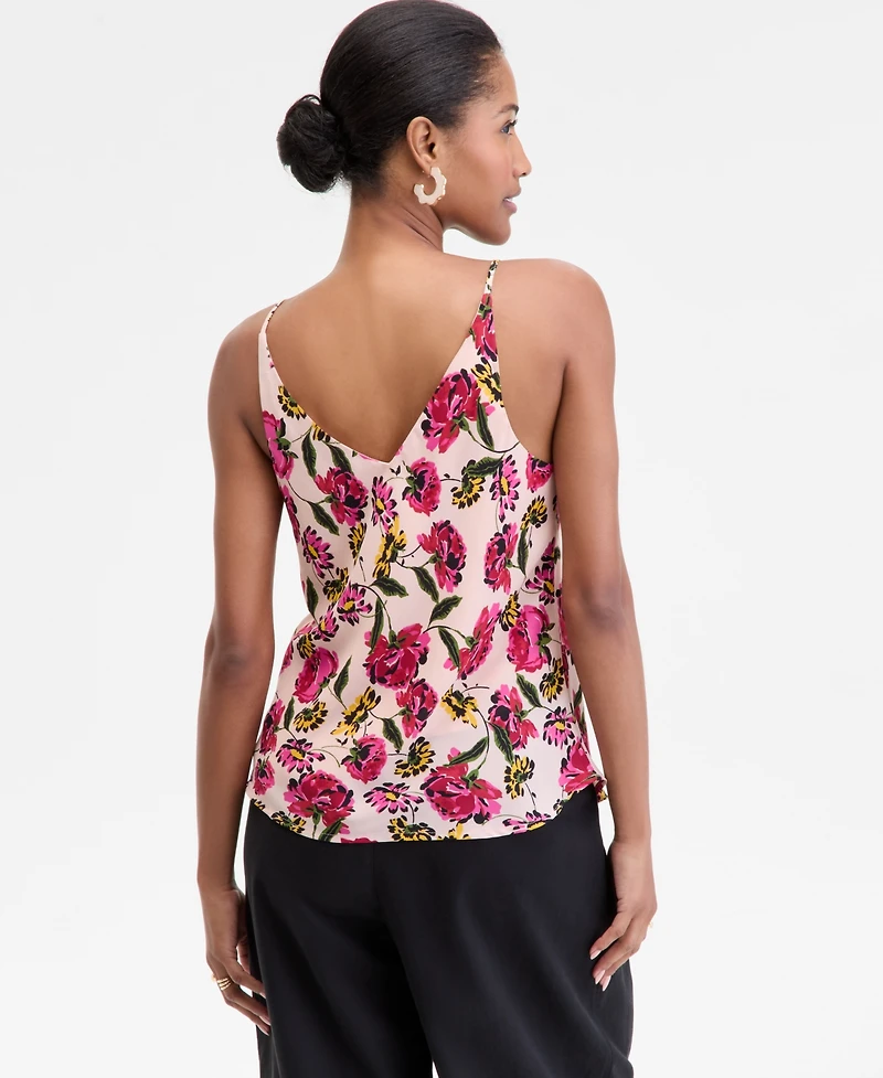 On 34th Women's Floral-Print Double V-Neck Tank, Macy's Exclusive