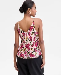 On 34th Women's Floral-Print Double V-Neck Tank, Macy's Exclusive