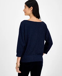 Tommy Hilfiger Women's Dolman-Sleeve Boat-Neck Shine Sweater
