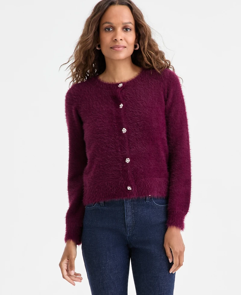 I.n.c. International Concepts Petite Rhinestone-Button Cardigan, Macy's Exclusive