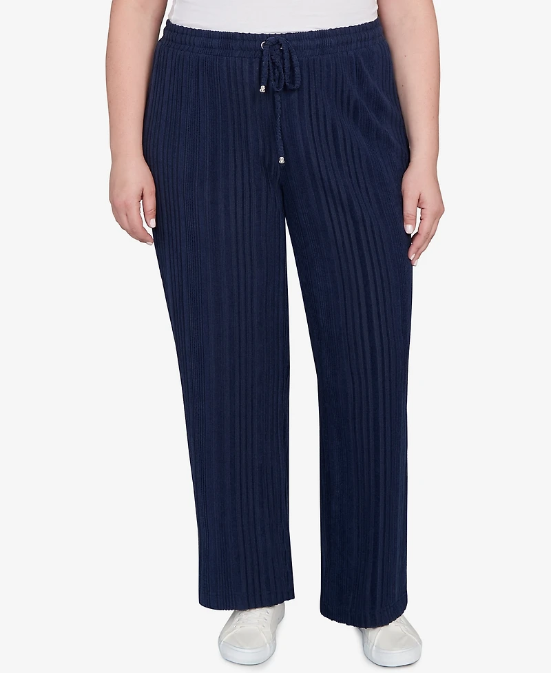 Hearts Of Palm Plus Solid Textured Hachi Pants