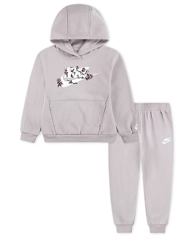 Nike Little Girls 2-Piece Floral Futura Hoodie and Joggers Set