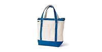 Lands' End Natural 5 Pocket Zip Top Canvas Tote Bag