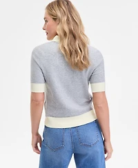 On 34th Women's Colorblocked Polo Short Sleeve Sweater, Macy's Exclusive