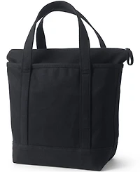 Lands' End Medium Solid Color 5 Pocket Zip Top Canvas Tote Bag