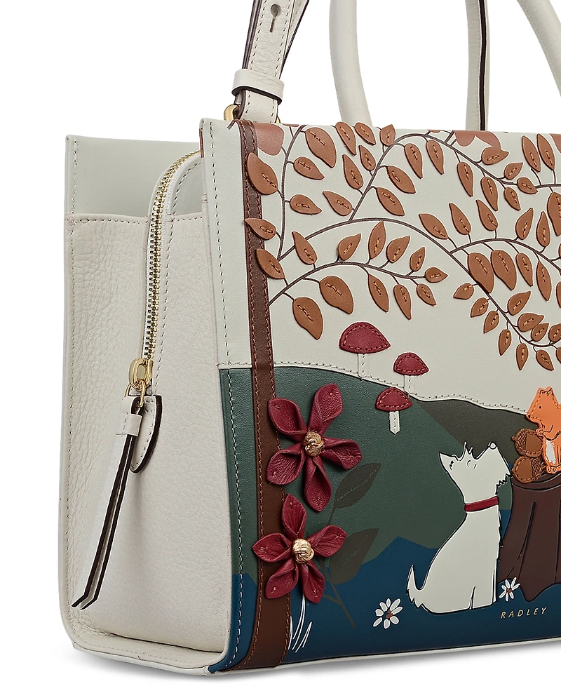 Radley London Woodland Wander Small Leather Zip Top Grab Bag