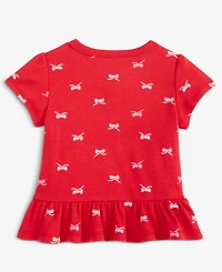 First Impressions Baby Girls Short-Sleeve Jersey Bows-Print T-Shirt, Macy's Exclusive