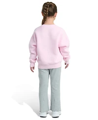 adidas Toddler and Little Girls 2-Piece Crewneck Fleece Pull-On Sweatshirt Ribbed Flare Pant Set