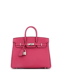 Pre-Owned Hermes Birkin 25 Handbag Pink Togo with Palladium Hardware