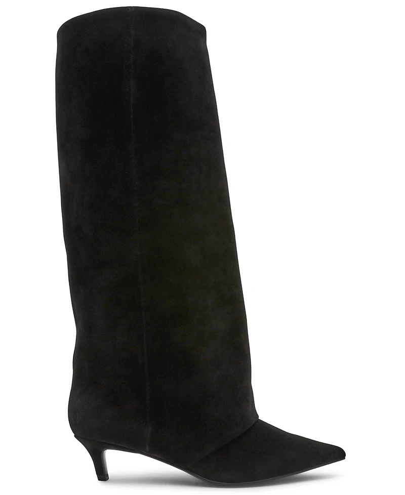 Steve Madden Women's Luca Wide-Calf Slouchy Kitten-Heel Dress Boots