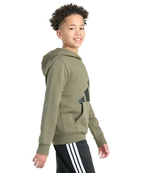 adidas Big Boys Long-Sleeve Essential Logo Fleece Pullover Hoodie
