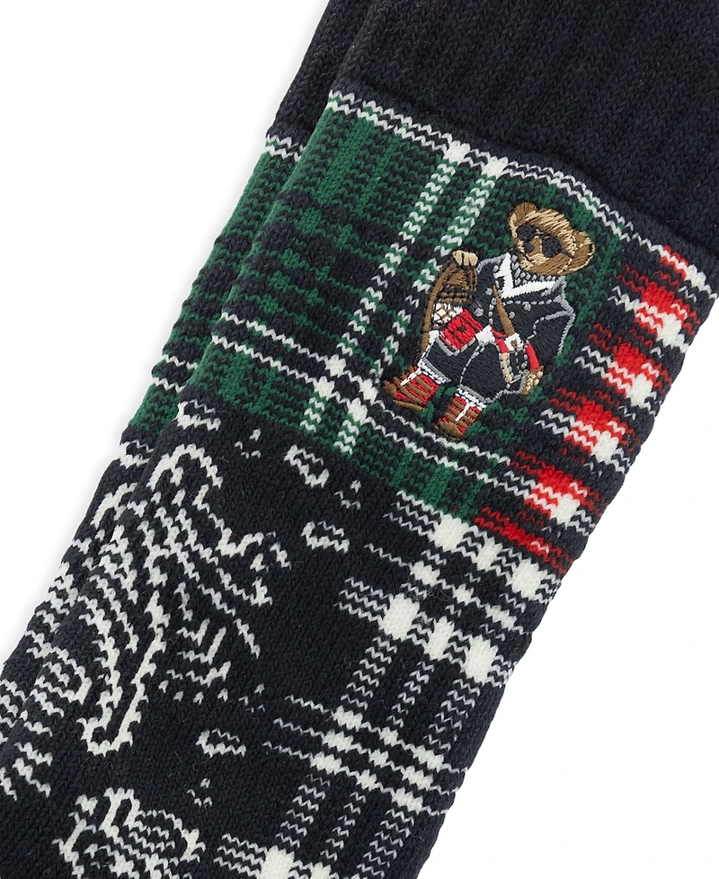Polo Ralph Lauren Men's Patchwork Bear Embroidered Crew Socks