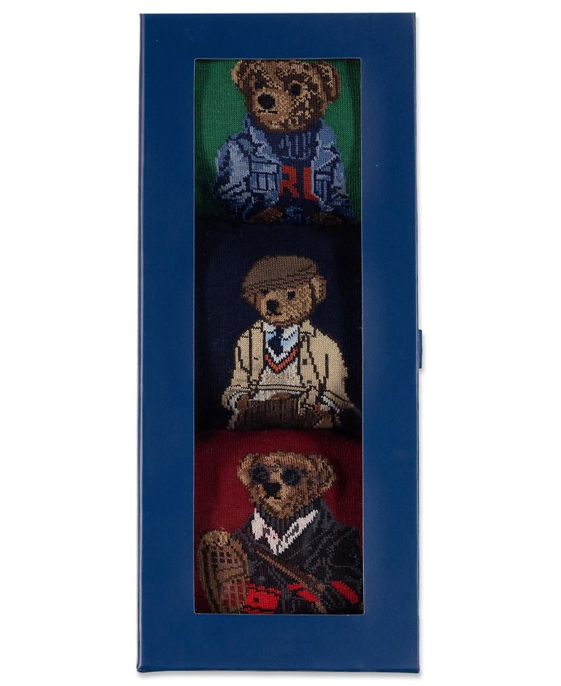 Polo Ralph Lauren Men's 3-Pack Assorted Bears Socks Giftbox