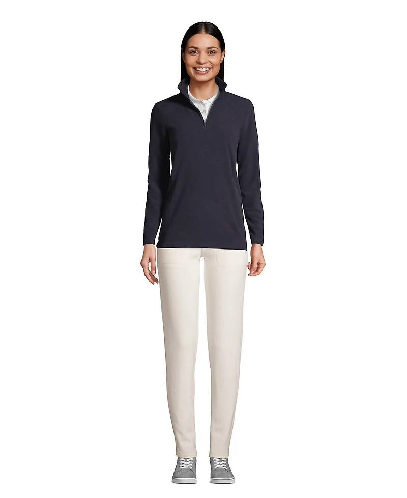 Lands' End Women's Thermacheck 100 Fleece Quarter Zip Pullover Top