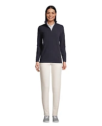 Lands' End Women's Thermacheck 100 Fleece Quarter Zip Pullover Top
