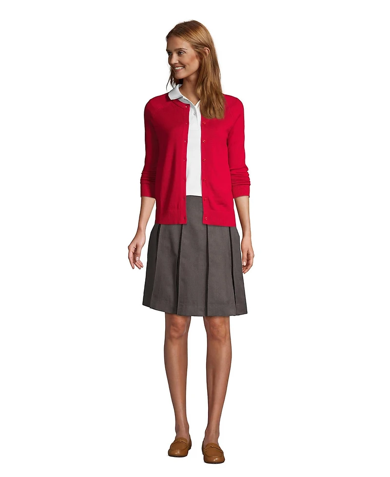 Lands' End Tall Box Pleat Skirt Top of Knee