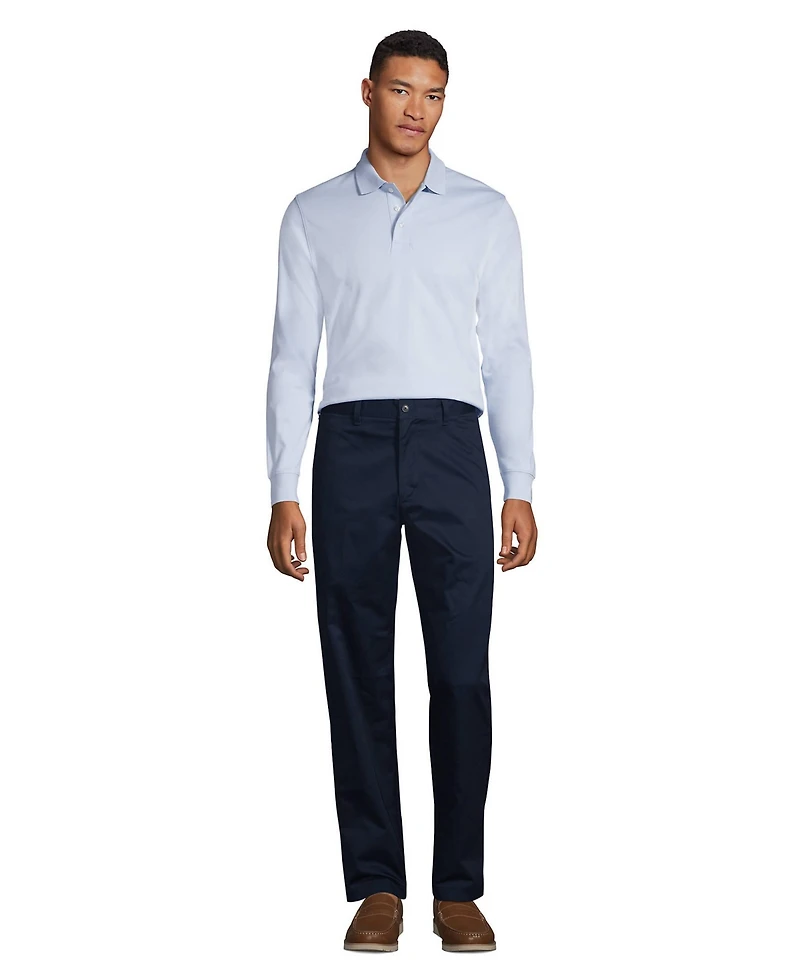 Lands' End Men's Long Sleeve Interlock Polo Shirt