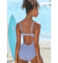 Lascana Women's Striped One Piece Swimsuit