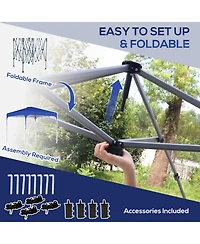 Outsunny Pop Up Gazebo Foldable w/ Wheeled Carry Bag & 4 Weight Bags