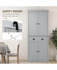 Homcom 72" Kitchen Pantry Storage Cabinet with Drawer, Adjustable Shelves