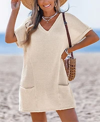 Cupshe Women's Sunny Days Only Green Cover-Up Mini Beach Dress