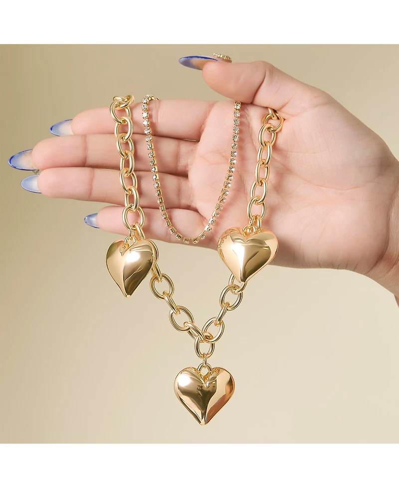 Jessica Simpson Triple Heart Statement Necklace