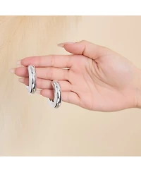 Jessica Simpson Mini Chunky Silver Hoop Earrings