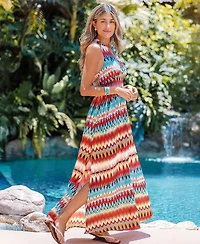 Cupshe Women's Color Me Happy Chevron Maxi Beach Dress