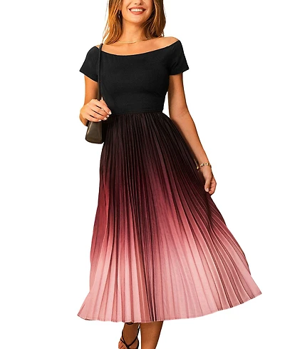 Cupshe Women's Rosy Fade Ombre Midi Beach Dress