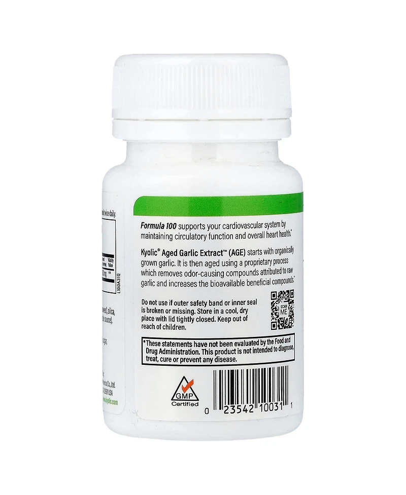Kyolic Aged Garlic Extract Cardiovascular Health Original Formula 100