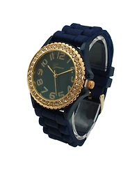Olivia Pratt Navy Every Day Silicone and Rhinestones Colorful Women Watch