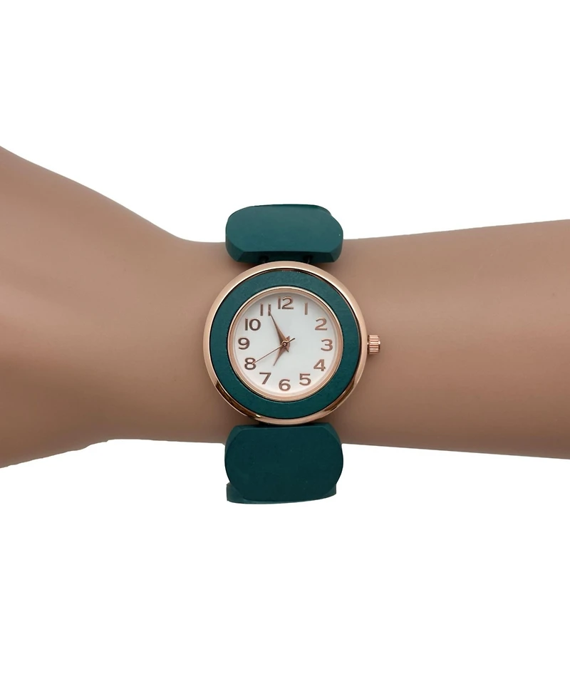 Olivia Pratt Turquoise Stretch Wooden Watch