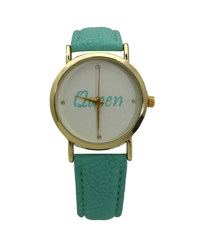Mint Queen Face Leather Strap Watch