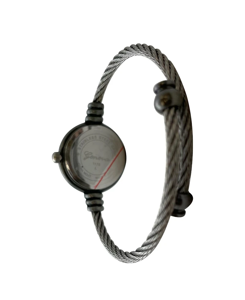Olivia Pratt Pack #1 3 Pack Fashion Analog Bangle Cuff Wrist Bracelet Wire Bangle Women Watch