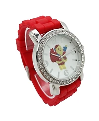 Olivia Pratt Bright Red Merry Christmas Silicone Band Themed Women Watch