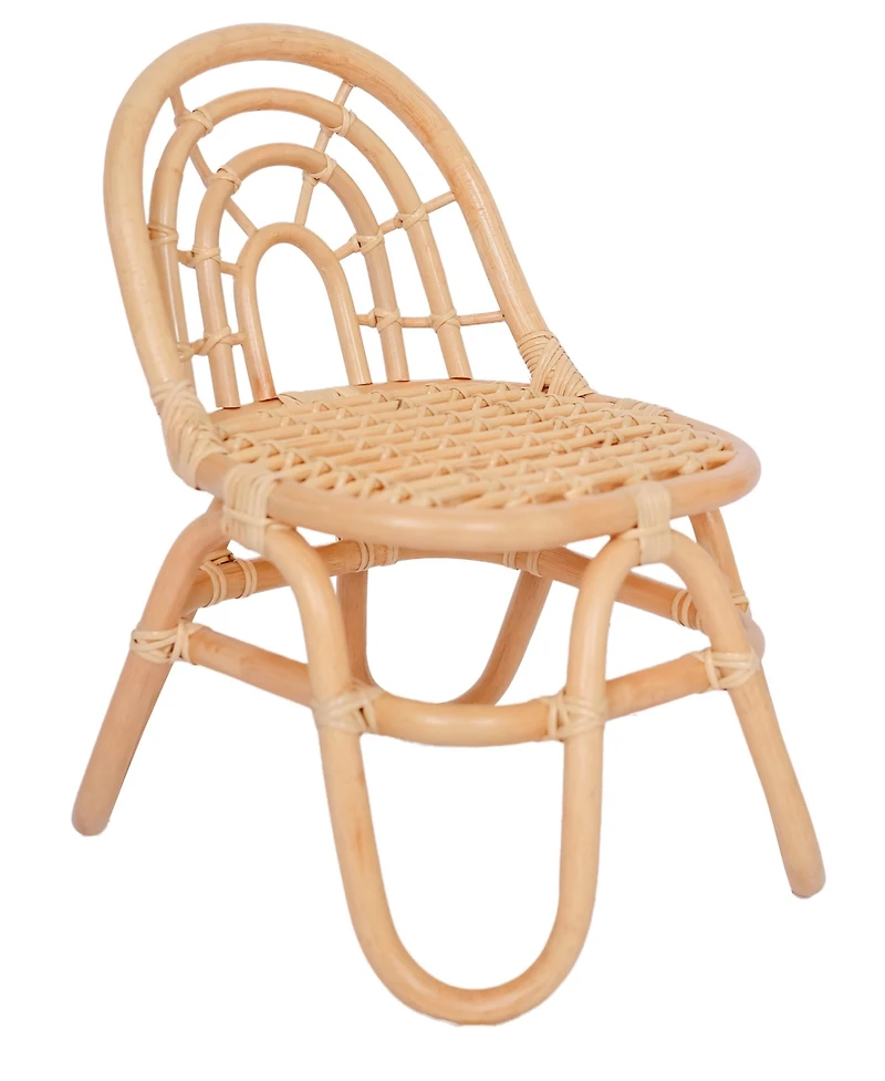 Set of 2 Chairs for Children in Rattan Beige
