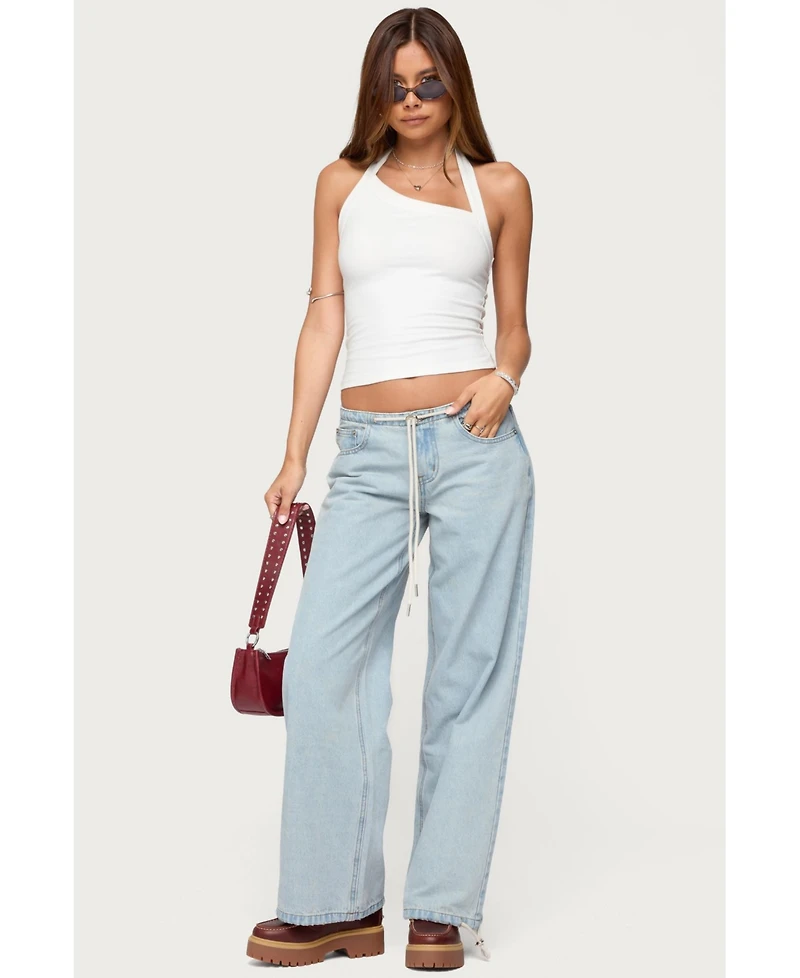 Edikted Women's Meggie Low Rise Jeans