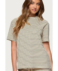 Edikted Women's Brena Striped Oversized T Shirt