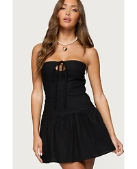 Edikted Women's Cecelie Strapless Drop Waist Mini Dress