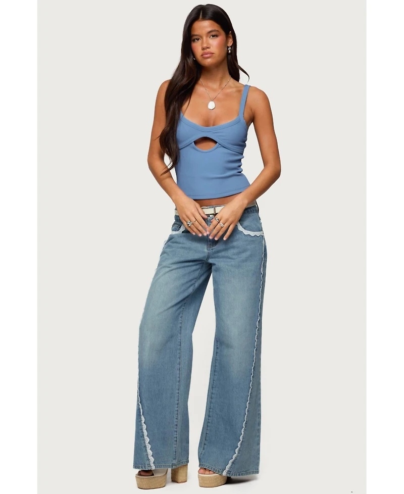 Edikted Women's Karin Cut Out Ribbed Tank Top
