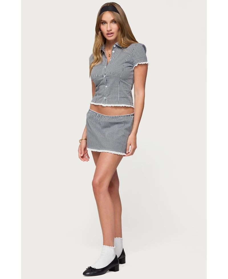 Edikted Women's Paige Gingham Mini Skort