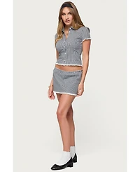 Edikted Women's Paige Gingham Mini Skort