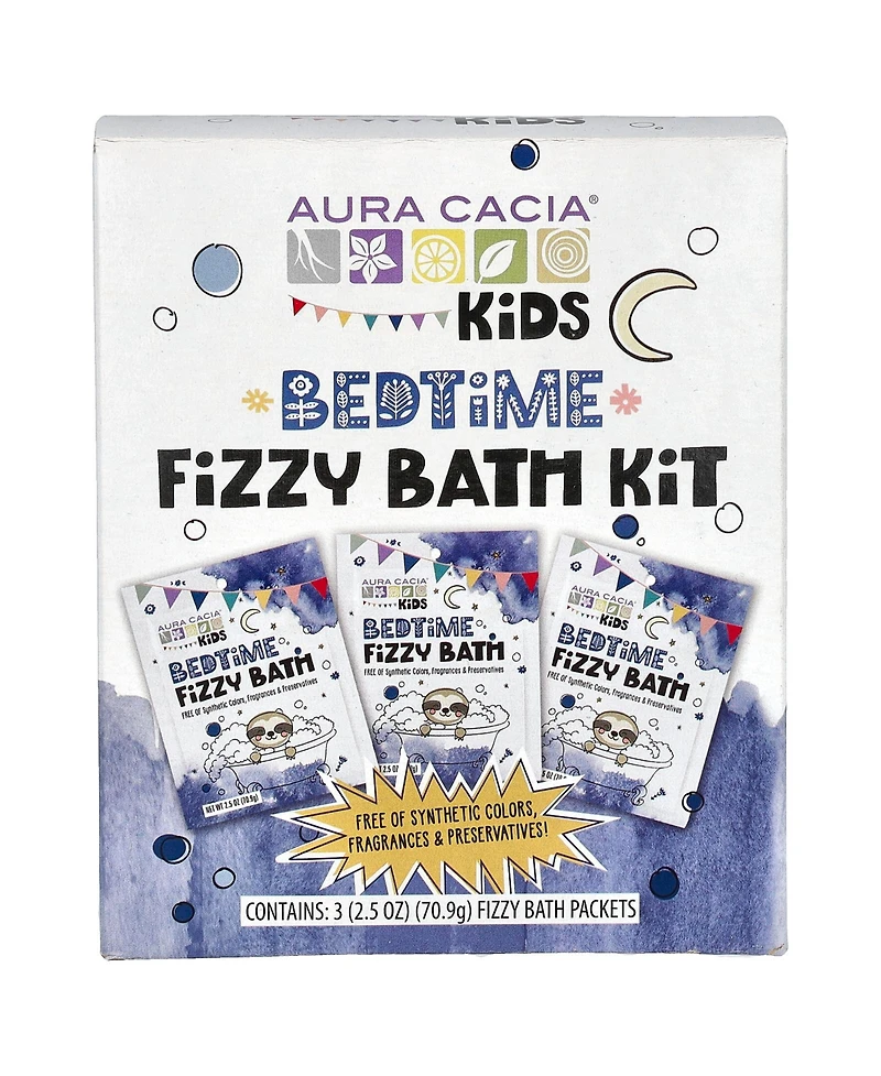 Aura Cacia Kids Fizzy Bath Kit Bedtime 3 Packets