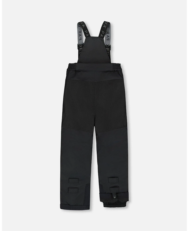 Deux par Boy Two-Piece Play Snowsuit with Printed Jacket Black - Child