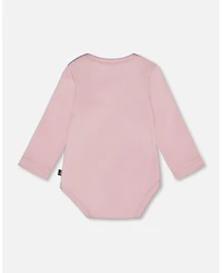 Deux par Baby Girl Cotton Long Sleeve Romper Neutral Purple