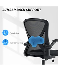 Vinsetto Mid-Back Mesh Office Chair with Flip-Up Armrests Wheels