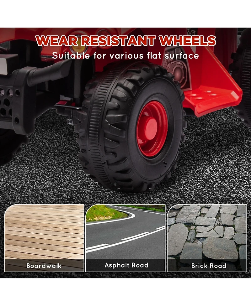 Qaba 6V Kids Atv 4 Wheeler Quad Car w/ Music for 2-6 Years,
