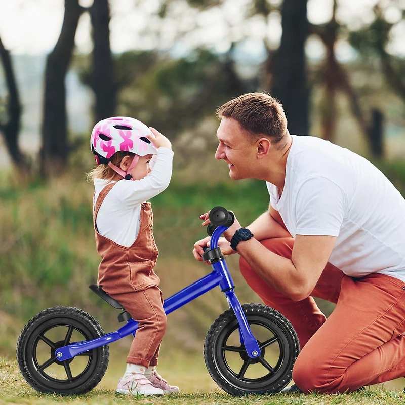 Kids No Pedal Balance Bike with Adjustable Handlebar and Seat - Blue
