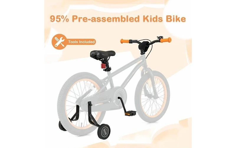 18 Inch Kids Sport Bicycle for Ages 4-8 with Adjustable Seat
